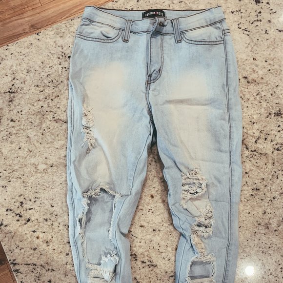 Fashion Nova Highrise Ripped Jeans - Picture 1 of 5